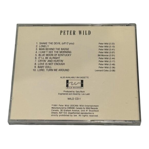 Vintage Peter Wild CD Album 1991 Country Music Wild Records Canada Blue Moon - Picture 9 of 9